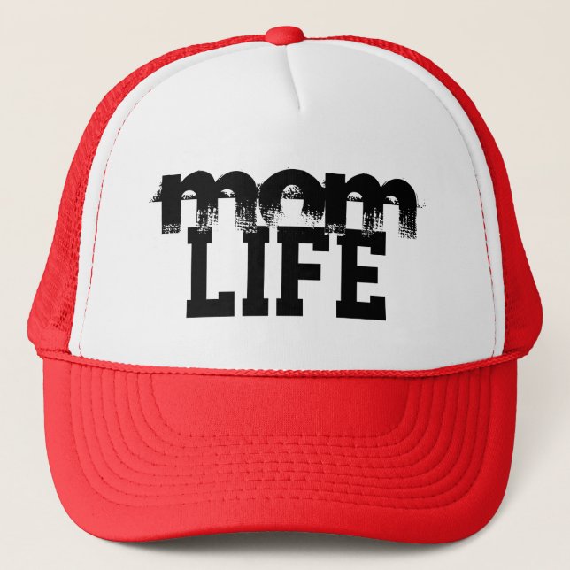 Boné inscrição MOM LIFE a preto e branco | (Frente)
