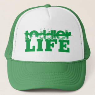 Boné inscrição TODLER LIFE verde e branco
