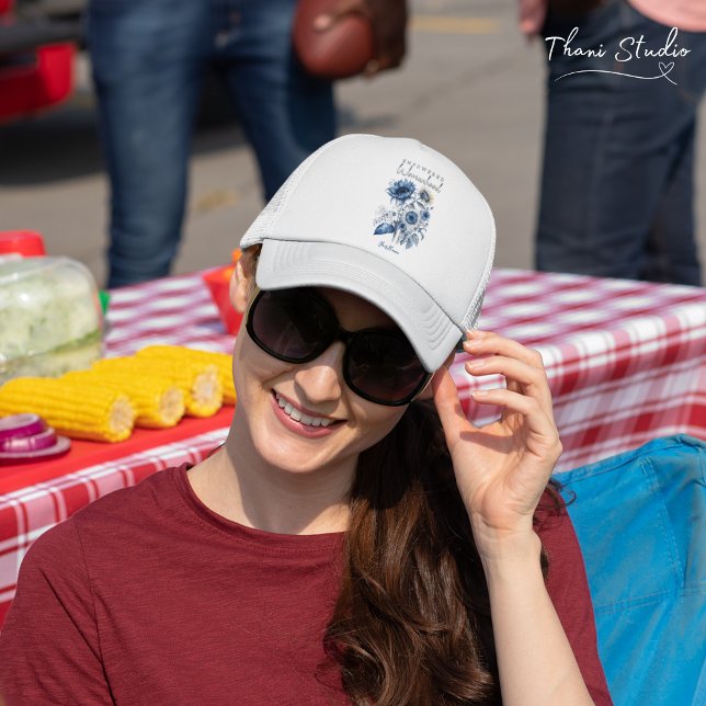 Boné Inspiração Floral de Cor da Água da Mulher Empoder (Criador carregado)