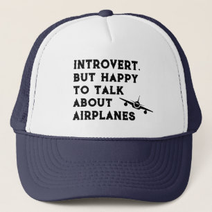 Boné Introvertido Mas Feliz Em Falar Sobre Aviões, Engr