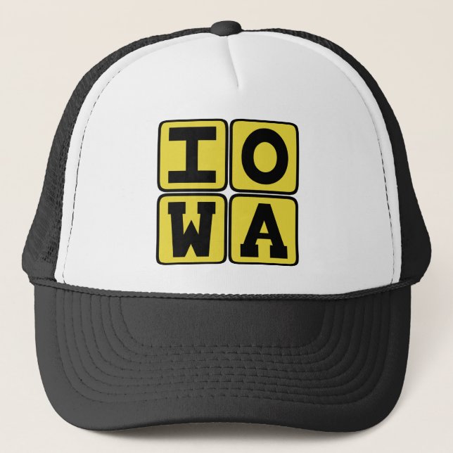 Boné IOWA Estado Iowan Hawkeye Des Moines Cedar Rapids (Frente)