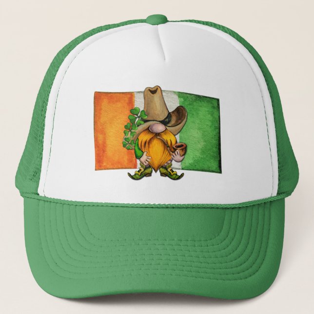 Boné Irish Flag Cowboy Gnome Lucky (Frente)