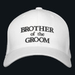Boné Irmão do casamento elegante branco preto do Groom<br><div class="desc">Irmão do noivo preto e branco elegante casamento chic Boridered Baseball. Disponível em muitas cores e opções de estilo</div>