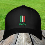 Boné Itália e Bandeira Italiana/Patriotas Italianos<br><div class="desc">Chapéus bordados: Itália e Bandeira italiana beisebol / chapéus de caminhoneiro para patriotas italianos - adoro o meu país,  viagem,  fãs de férias / esportes</div>