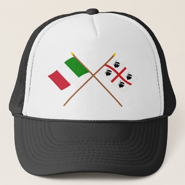 Boné Italia e bandeiras cruzadas Sardegna (Frente)