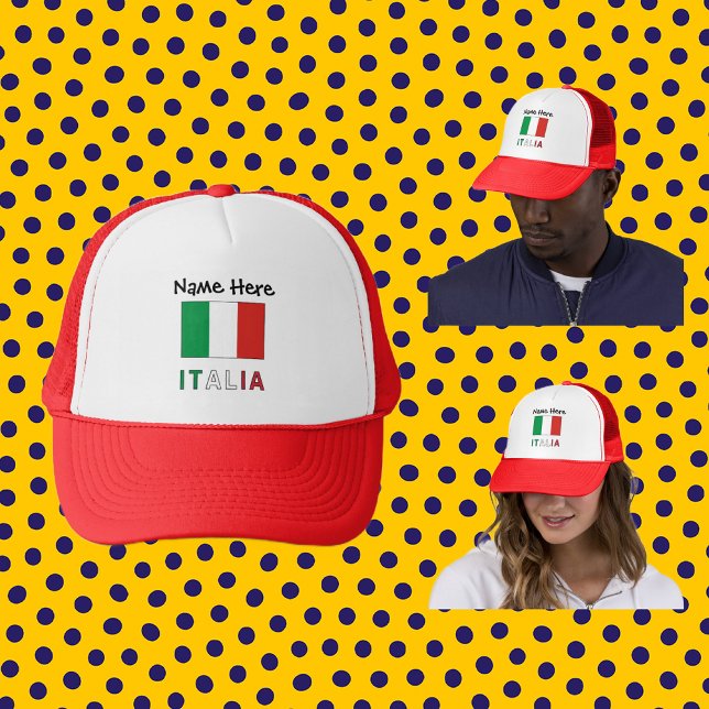 Boné Italia e Bandiera Italiana Personalizada (Criador carregado)