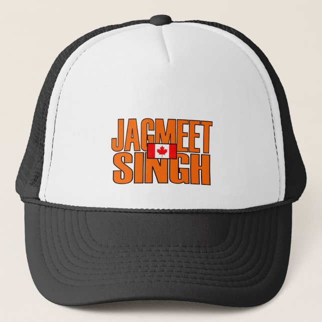 Boné Jagmet Singh Orange Block Text Flag Canadense (Frente)
