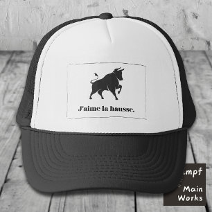 Boné J'aime la Hausse. A Bull mercado de ações