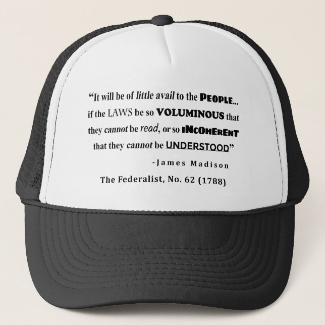 Boné James Madison Cote do Federalista, nº 62 (Frente)
