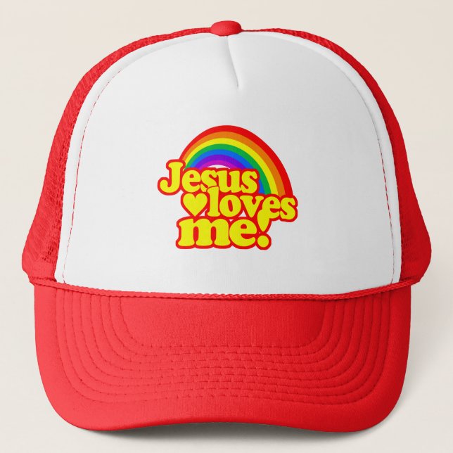 Boné Jesus ama-me (com arco-íris) (Frente)