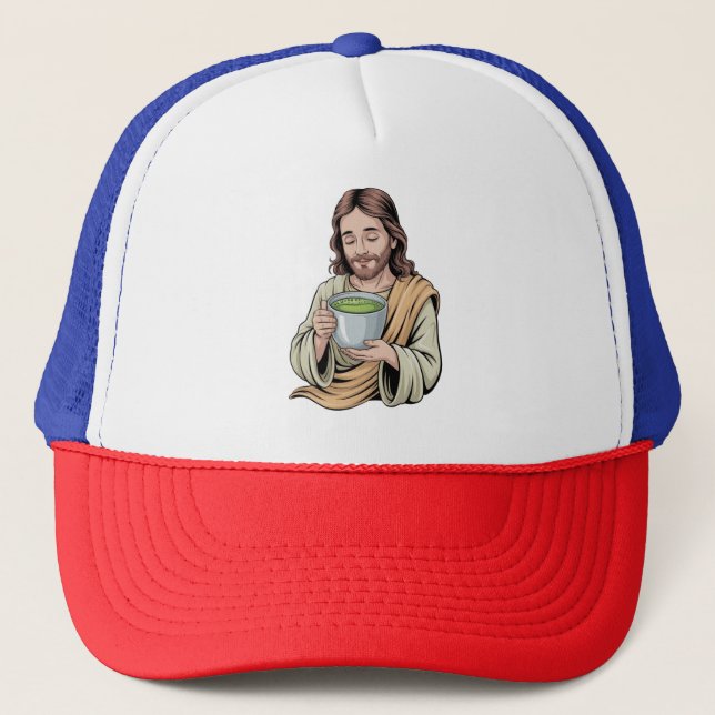 Boné Jesus Bebendo Matcha Cristão  (Frente)
