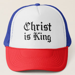 Boné Jesus Cristo É Rei Arte Grunge Letra Gótica Preta