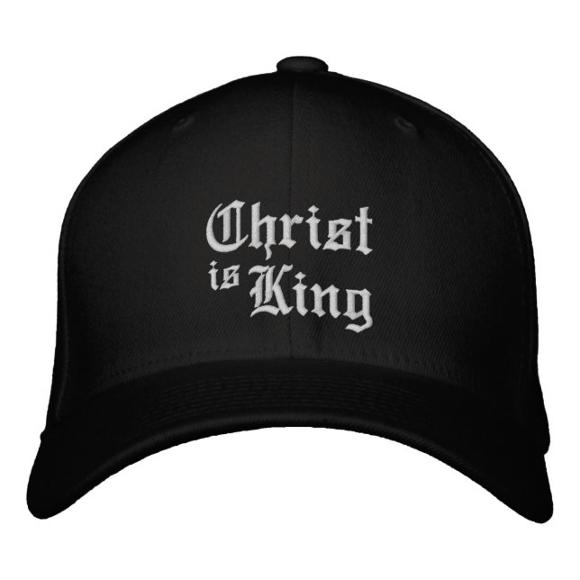 Boné Jesus Cristo é Rei estilo gótico medieval (Frente)