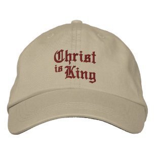 Boné Jesus Cristo é Rei estilo tipográfico gótico medie
