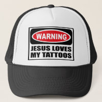JESUS de advertência AMA MEU chapéu dos TATUAGENS