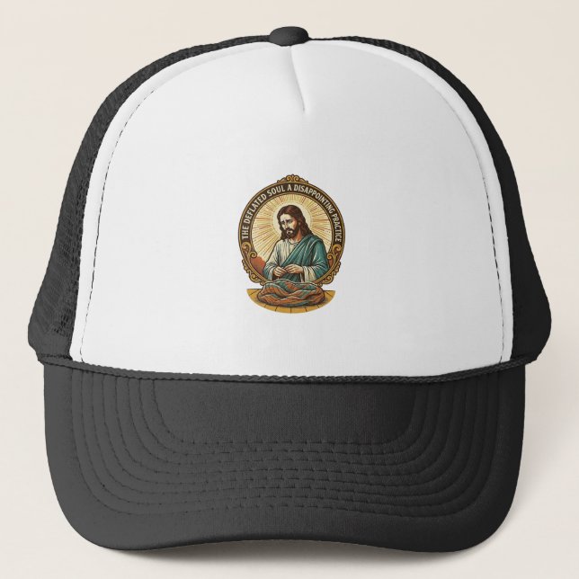 Boné Jesus Desinflou Completamente Bola de Yoga Chata H (Frente)