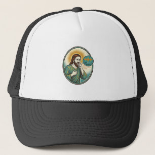 Boné Jesus Tossindo Nota de Voz de Áudio de Mensagem de