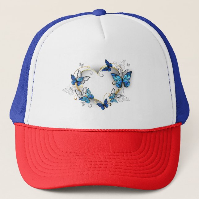 Boné Jewelry Heart with Butterflies Morpho (Frente)