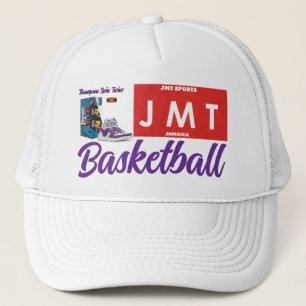Boné JMT BASKETBALL. Trucker Hat, Branco e Preto