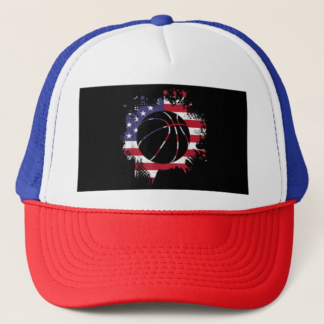 Boné Jogador de Basquete com Bandeira Americana  (Frente)