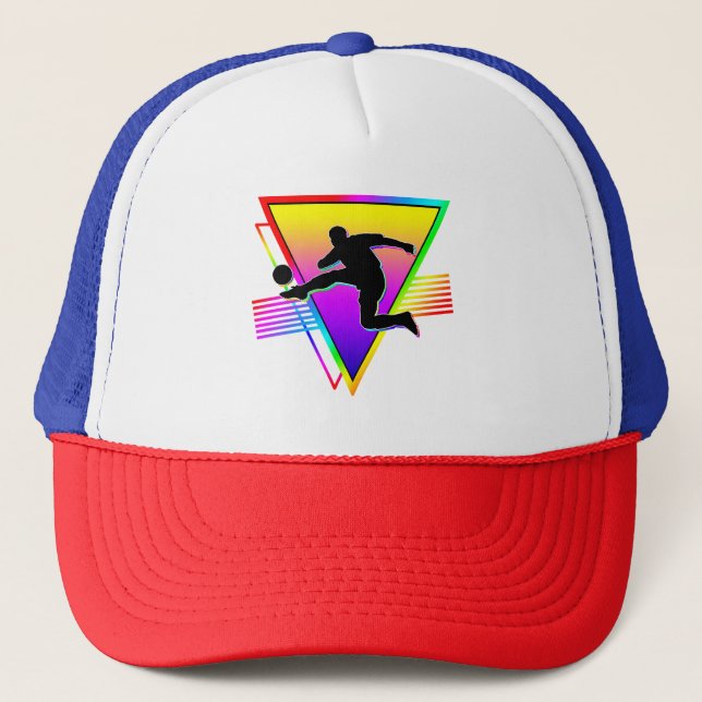 Boné Jogador de Futebol Arco-Íris Colorido Retro (Frente)