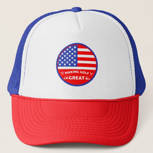 Boné Jogador de golfe americano engraçado (Frente)