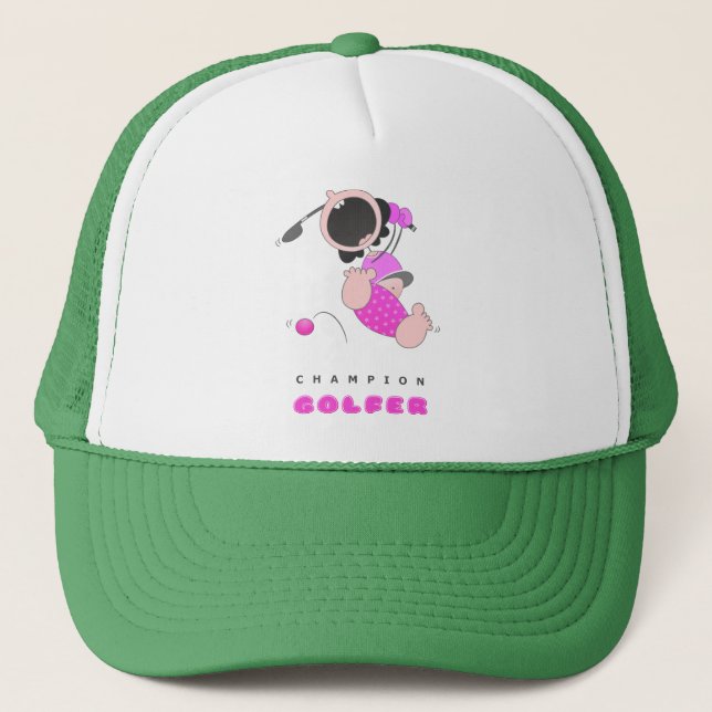 Boné Jogador de golfe engraçado engraçado dos desenhos (Frente)