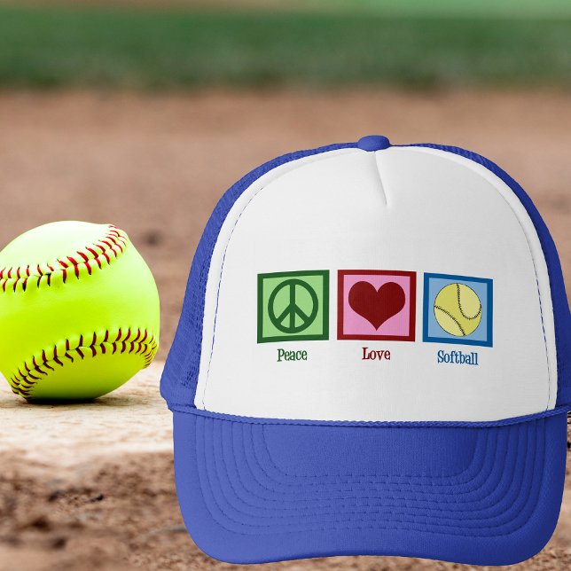 Boné Jogador de Softbol Paz Amor (Criador carregado)