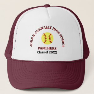Boné Jogador de Softbol Personalizado da Maroon High Sc