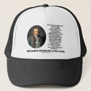 Boné Jogando citações de Benjamin Franklin do cuidado d