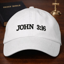 Boné John 3:16 Grace Verses White Embroiderme Christian
