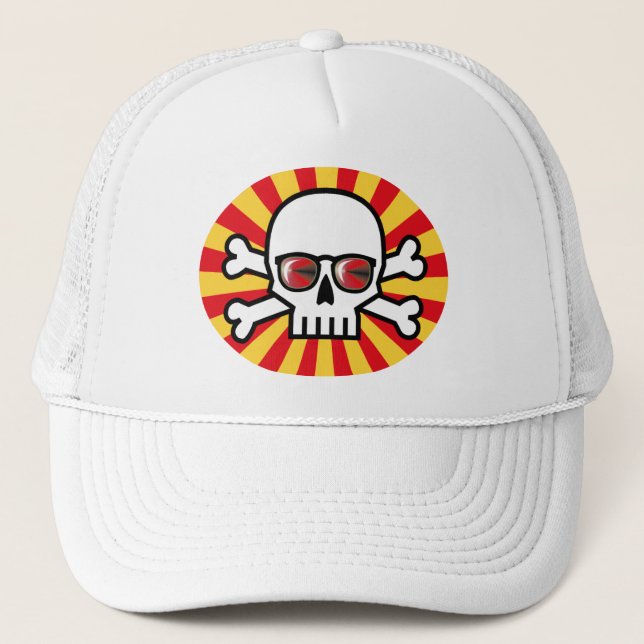 Boné Jolly Roger vestindo óculos escuros (Frente)