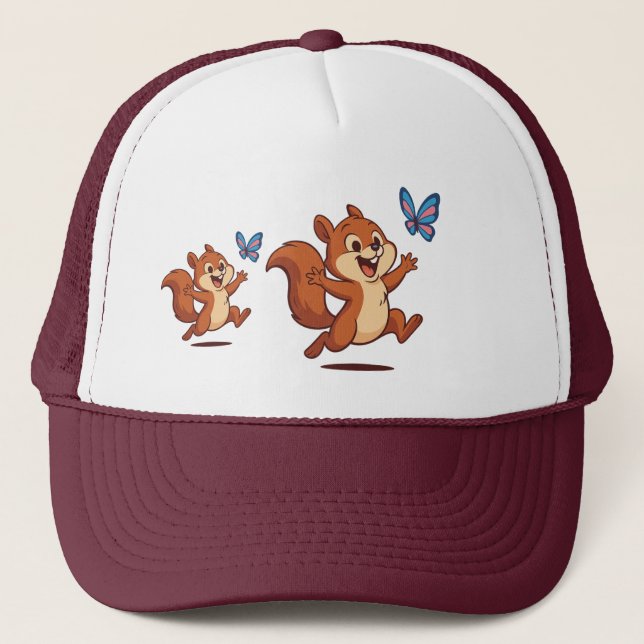 Boné Joyful Chase – Happy Squirrel & Butterfly (Frente)