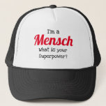 Boné Judeu Trucker Hat - Mensch Superpower<br><div class="desc">Este chapéu de caminhoneiro diz tudo. Perfeito para si mesmo ou para o mensch na sua vida.</div>