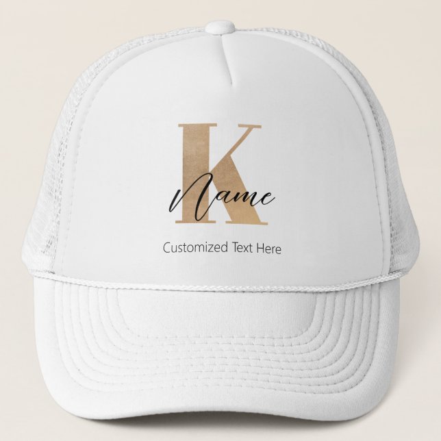 Boné K & Name Iniciais Monogramados Modernos Personaliz (Frente)