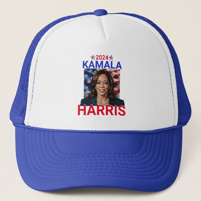 Boné Kamala Harris 2024 Red, White e Blue (Frente)