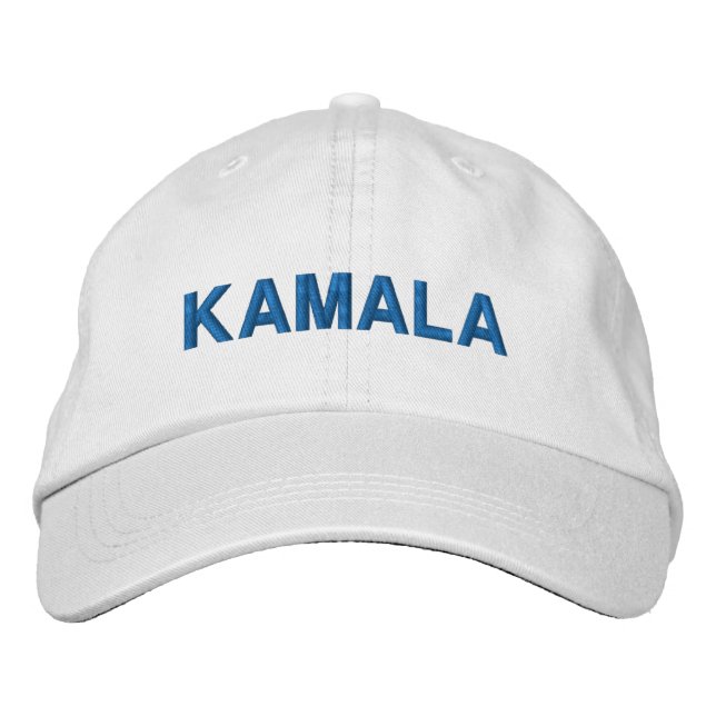 Boné Kamala tipografia azul moderna personalizada (Frente)