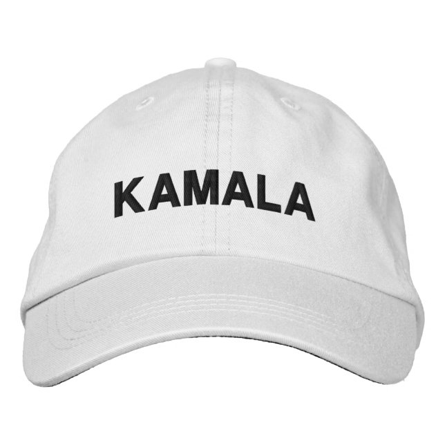 Boné Kamala tipografia moderna personalizada preto e br (Frente)