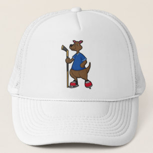 Boné Kangaroo no hóquei no gelo com vara de hóquei no g