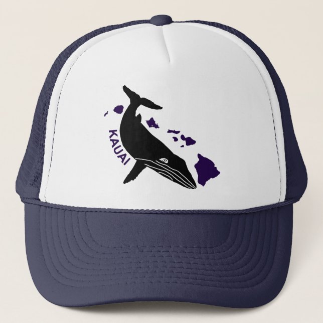 Boné Kauai - Hawaii Purple Islands Humpback Trucker Hat (Frente)