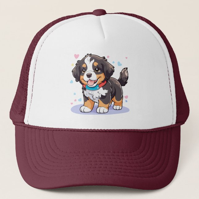 Boné Kawaii Bernese Puppy, Cute Berner Pup (Frente)