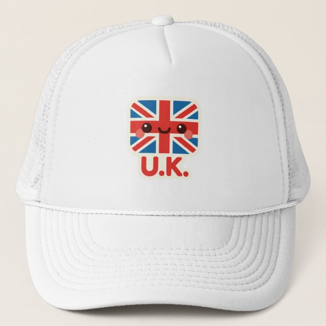 Boné Kawaii British Flag - Cute UK Design (Frente)