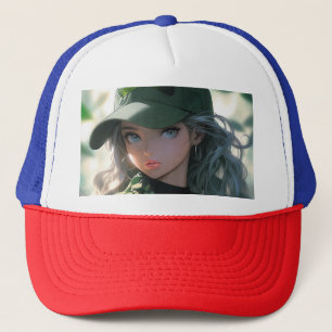 Boné Kawaii Camouflage Militar Hunter Drill Anime Girl