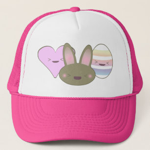 BONÉ KAWAII PÁSCOA TRIO BUNNY CHOCOLATE OVINO CORAÇÃO F
