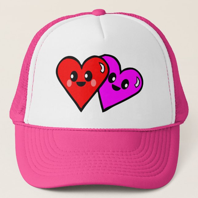 Boné Kawaii Rave Amor Corações (Frente)