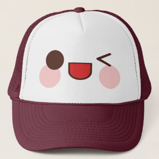 Boné Kawaii Sweet Winky Face Olhos Felizes Sorria Amigo