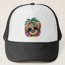 Boné Kawaii Tropical Sloth – Cute Summer Vibes Rainbow