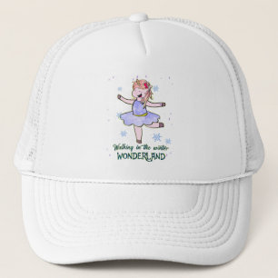 Boné Kawaii Unicorn Caminhada durante o inverno