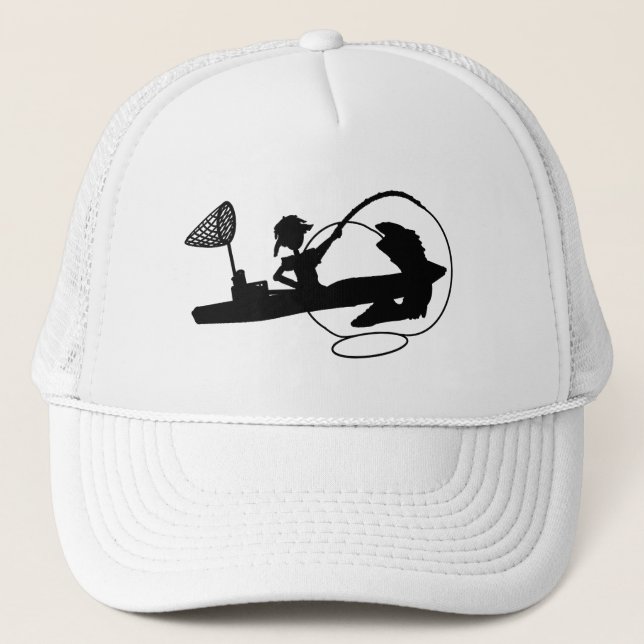 Boné Kayak Pesca Black Silhouette Baseball Hat (Frente)