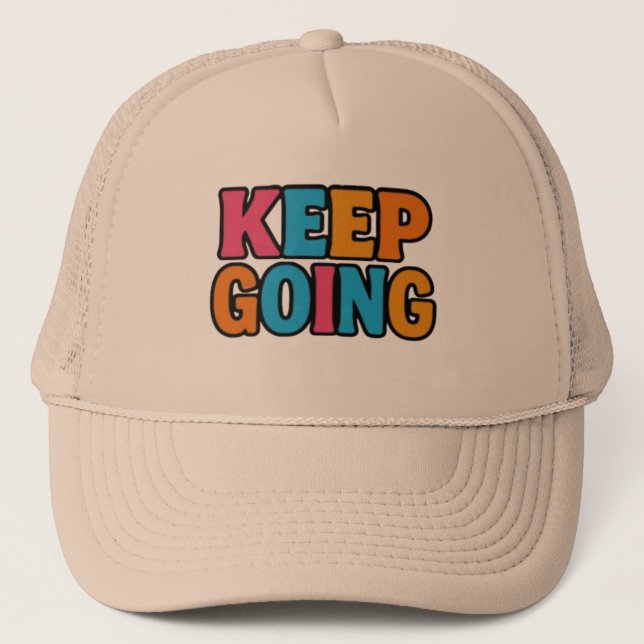 Boné "KEEP GOING - Motivational Bold Colorful Typograph (Frente)